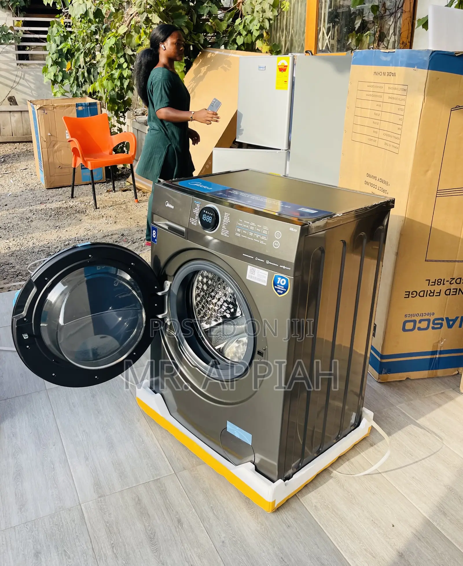 Choose Premium Midea 8kg Front Load Washing Machine, Gray.