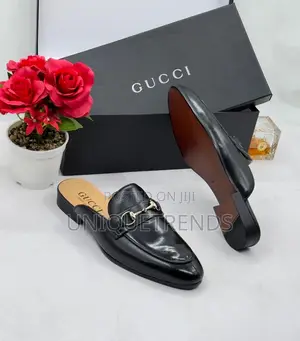 Executive Gucci Leather Half Shoes (Black Brown)