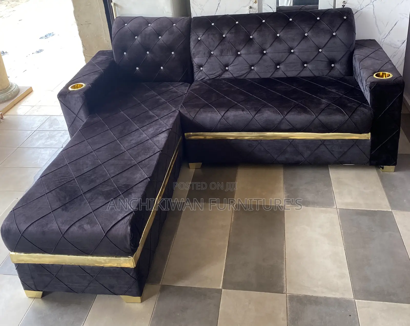 Blacked Tar L Shaped Sofa (Payment After Delivery)
