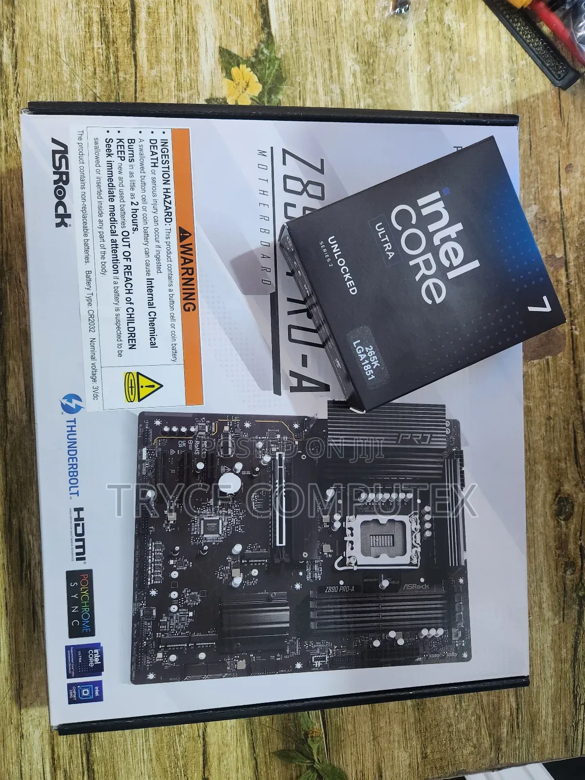 Intel Core Ultra 7 Cpu and Z890 Motherboard