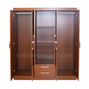 6-Door Wardrobe Double Mirrors 2 Drawers Wooden