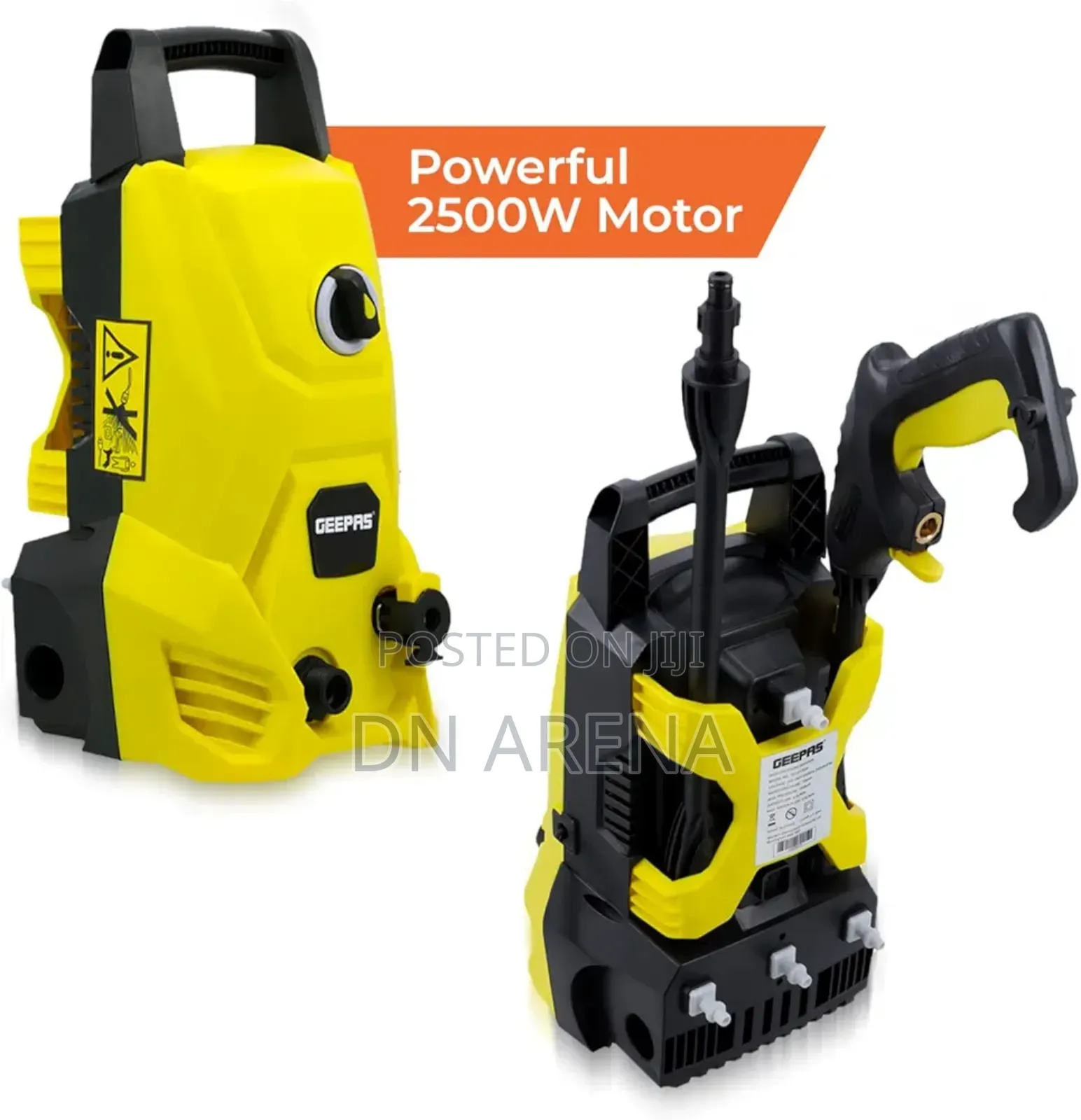 Geepa Gcw19029 2500w Highpressure Car Washer, Yellow/Black