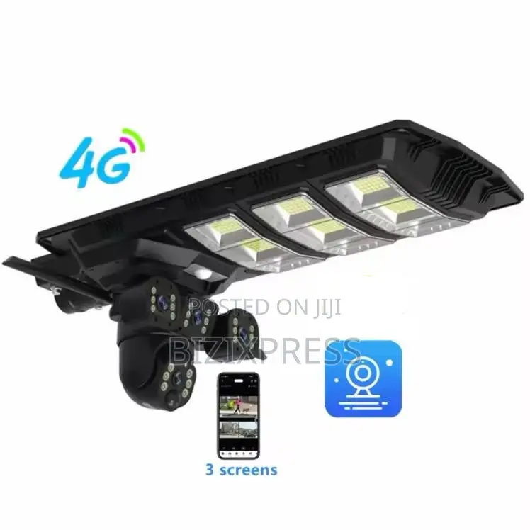 4g 3 Lens Solar Street Light Camera