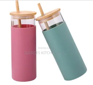 Glass Cup With Straw 400ml