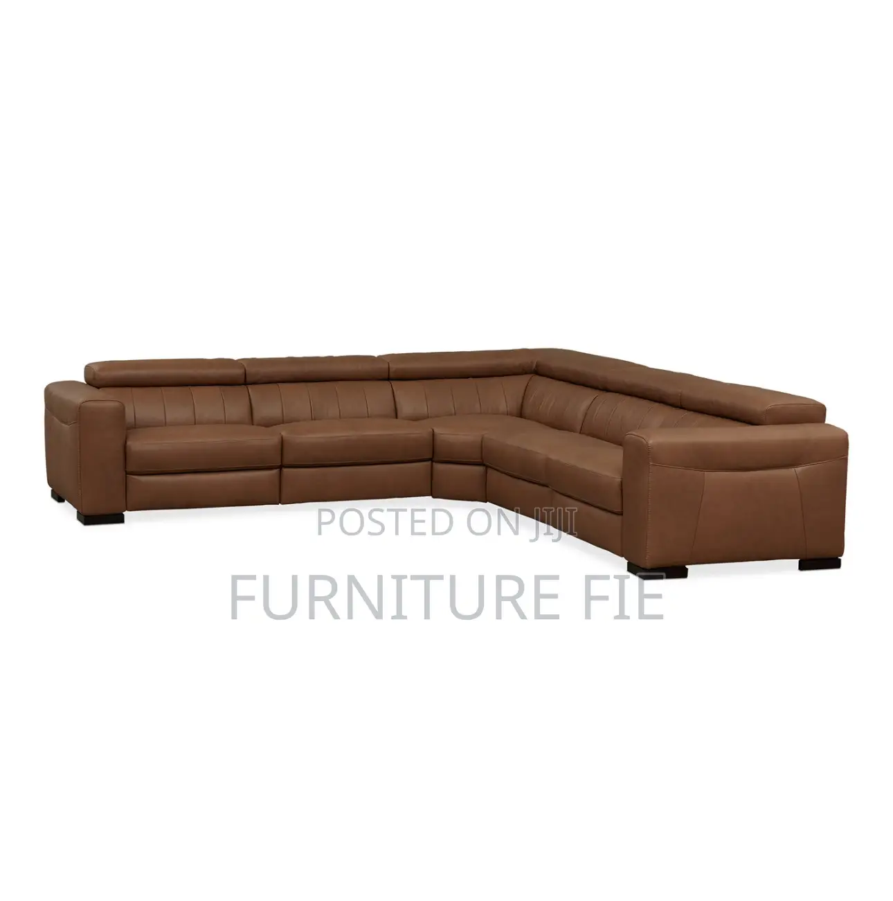 Rinan 5pc Leather Sectional With Recliners(Cream/Brown)Macys