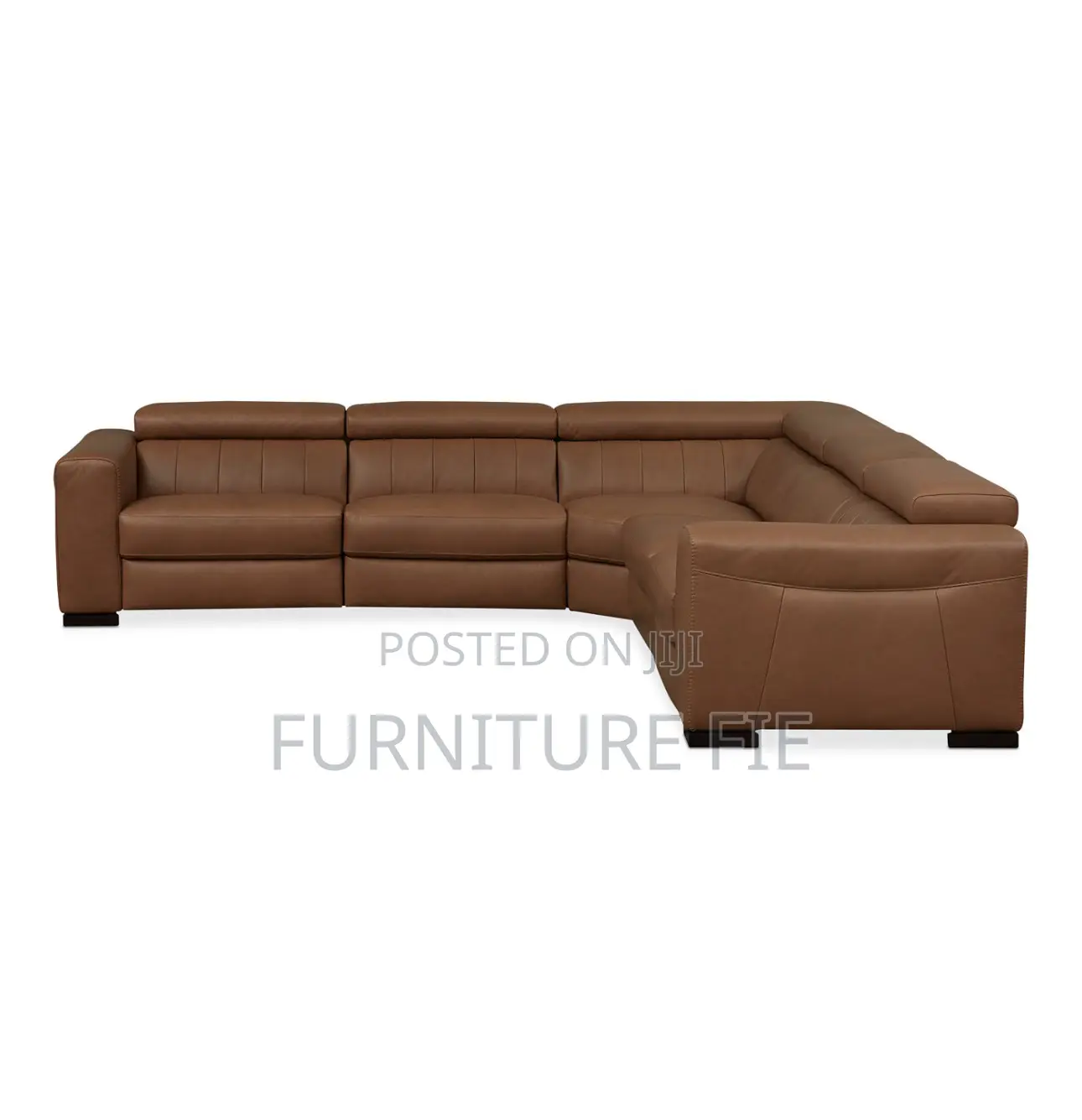Rinan 5pc Leather Sectional With Recliners(Cream/Brown)Macys
