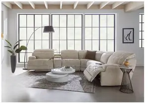 Sebaston 6pcs Fabric Living Room Sectional With Recliners