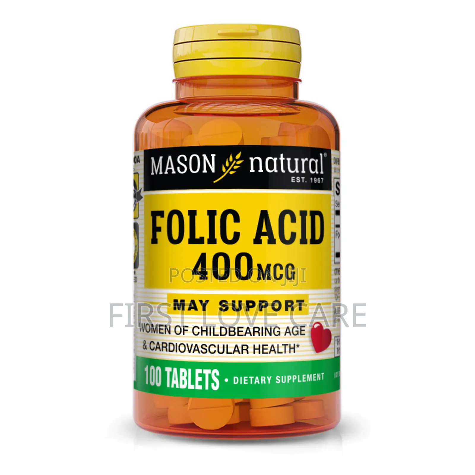 Mason Natural Folic Acid 400mcg May Support