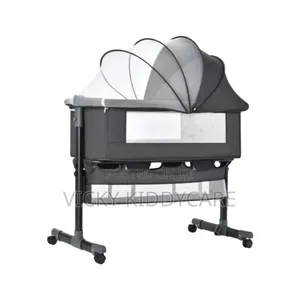 Bedside Baby Crib 3 in 1 Folding Baby Bassinet With Net
