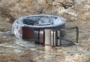 Quality Designer Men Leather Belt. Double Sided Bl Br