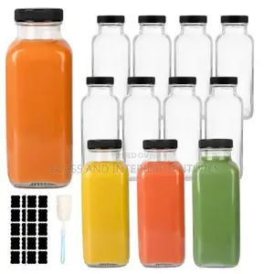 Juice Glass Bottles, Jars and Tin 500ml, 350ml 250ml