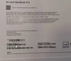 New Laptop Apple MacBook Pro 2024 M4 14-Inch 16GB Apple M4 SSD 1T
