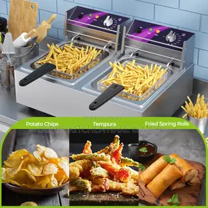 14litre Electric Dual Deep Fryer 7lt Each