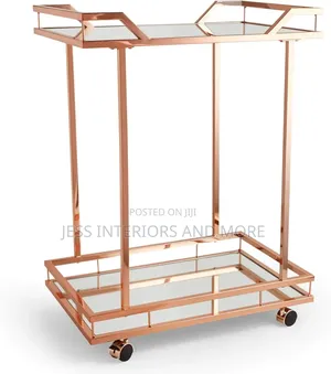 Trolley/Bar Cart 2 Tier (Rose Gold )