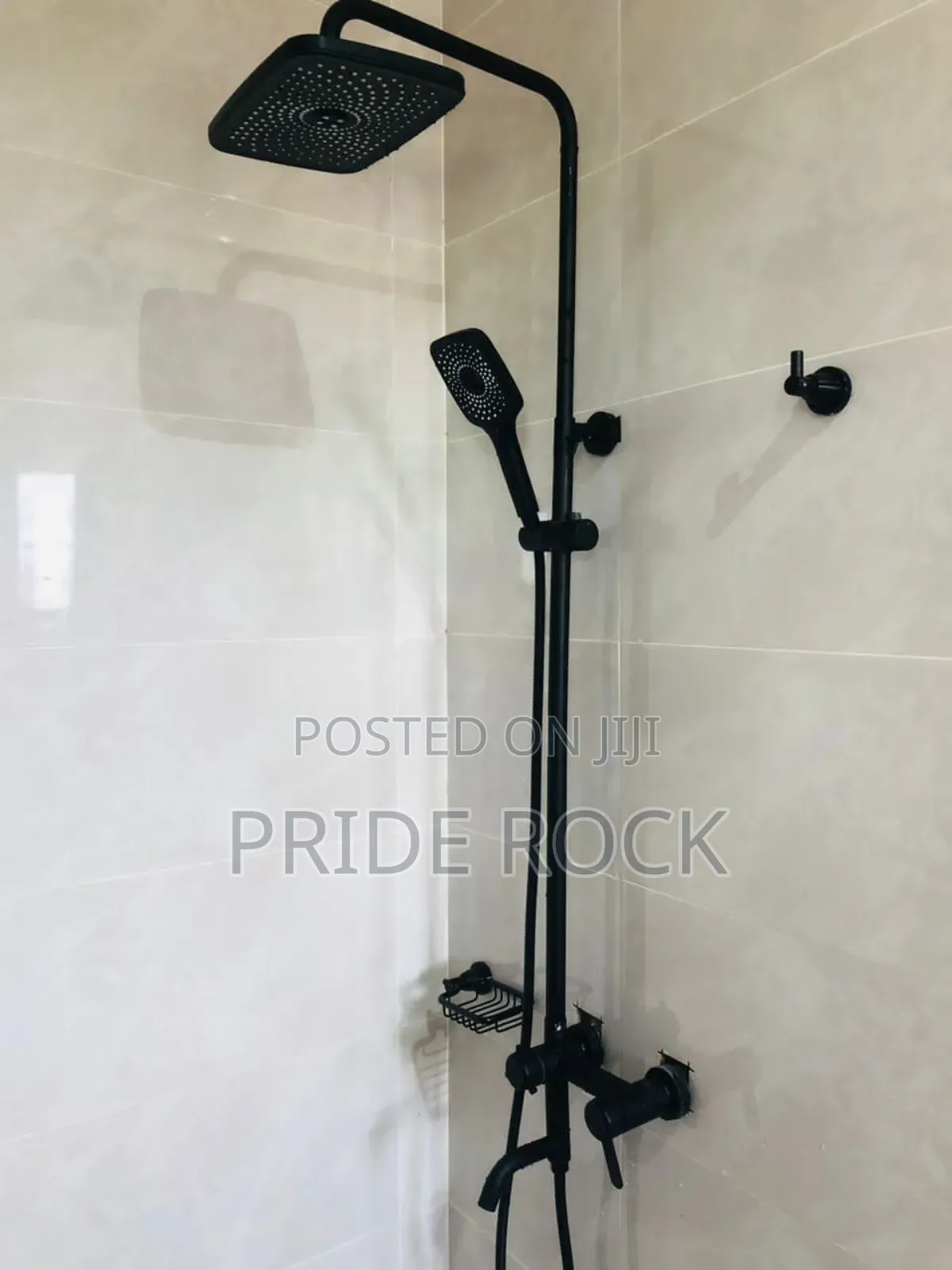 Black Quality Shower Pole, Rain Shower