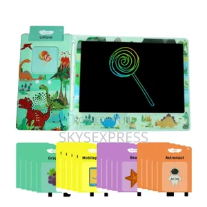 LCD Writing Tablet With Kids Flash Card Reader