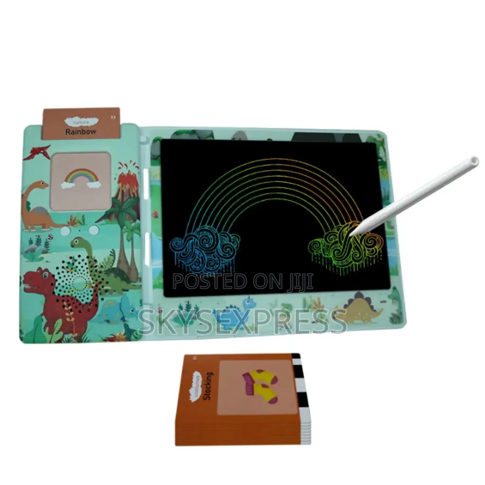 LCD Writing Tablet With Kids Flash Card Reader