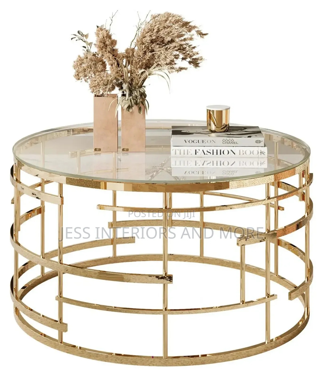 Center Table (Glass Top) Gold