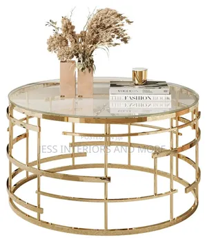 Center Table (Glass Top) Gold