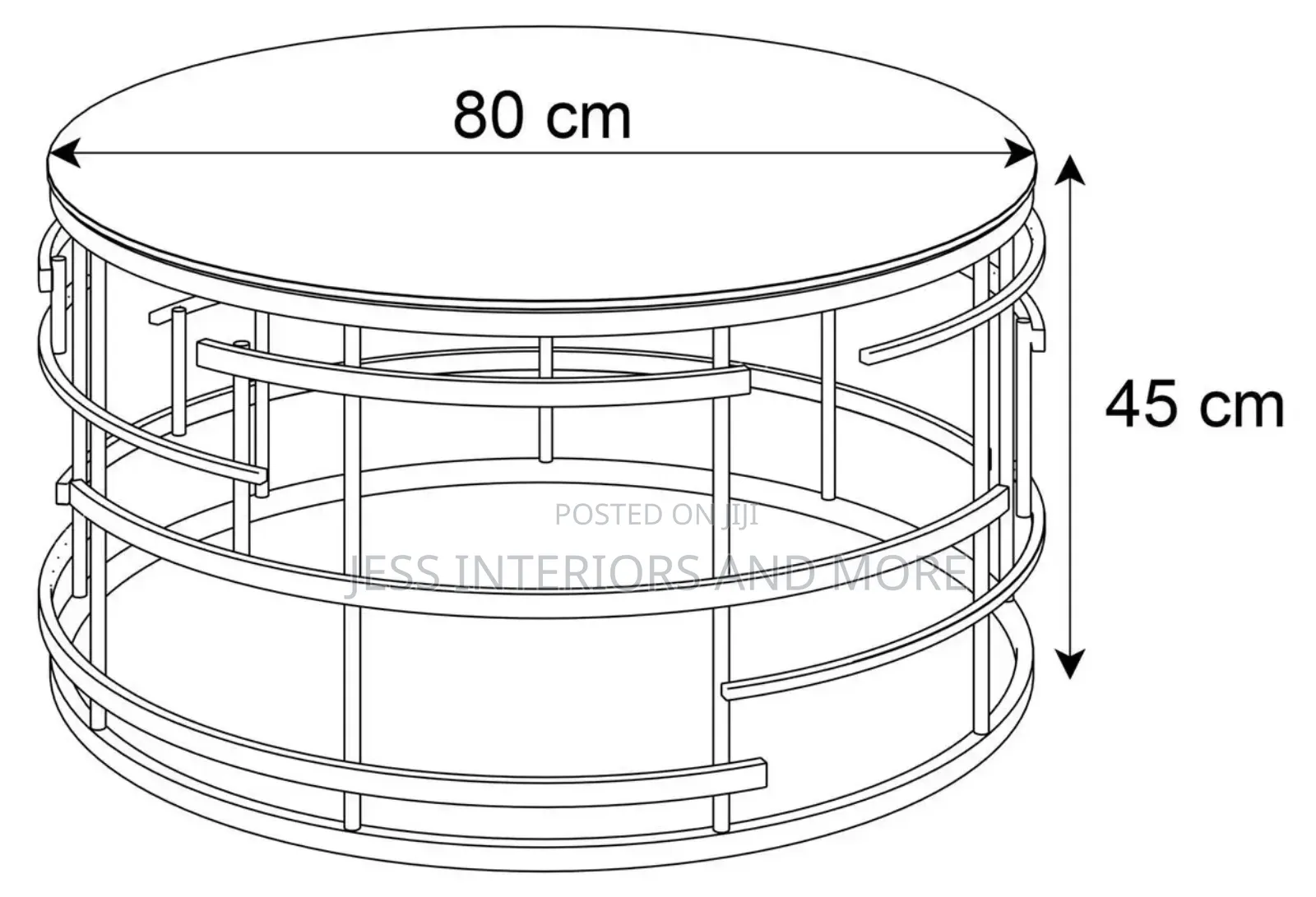 Center Table (Glass Top) Gold