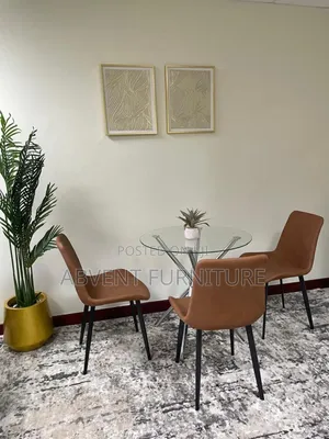 Portable Stylish Dining (Glass With Gold Chair)