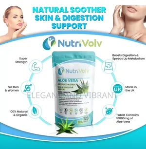 Aloe Vera 10000mg - 120 Tablets- Skin Colon, Digestion Detox