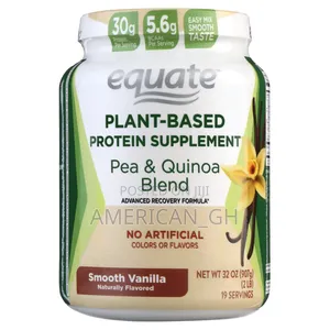 Equate Smooth Vanilla Plant-Based Protein Supplement, 2 LBS