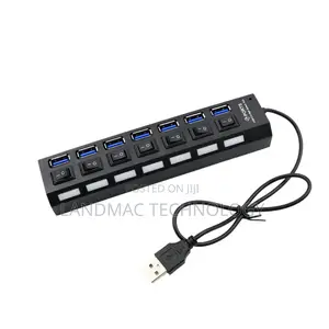 7 Port Usb 2.0 High Speed Power Splitter Switch On/Off