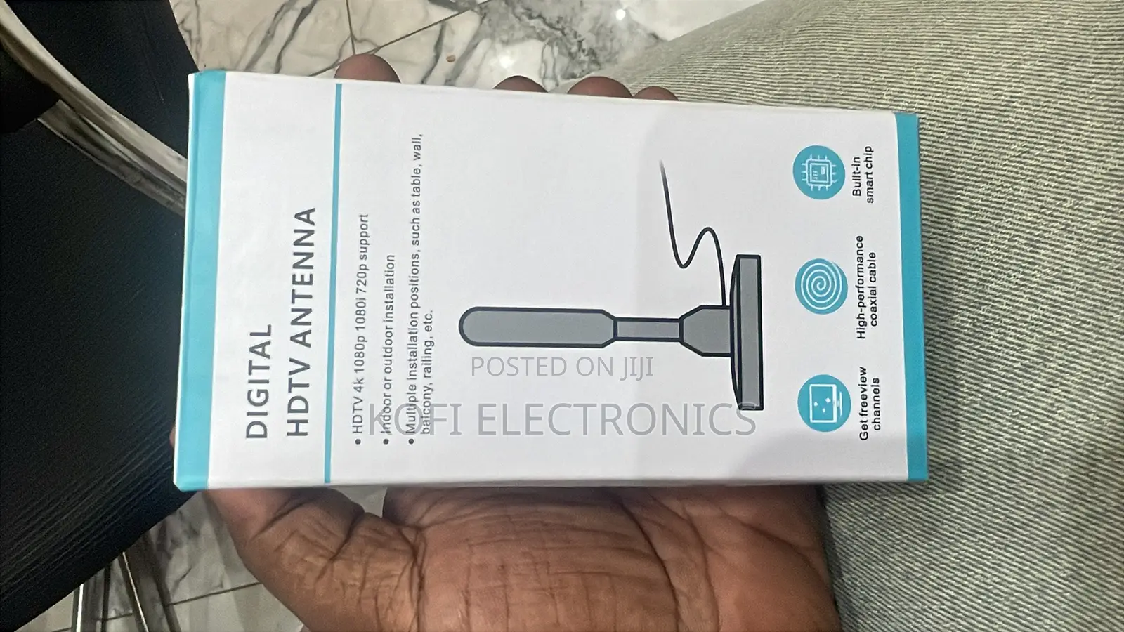 Get Digital HDTV Antenna With Base and 16.5ft Coaxial Cable