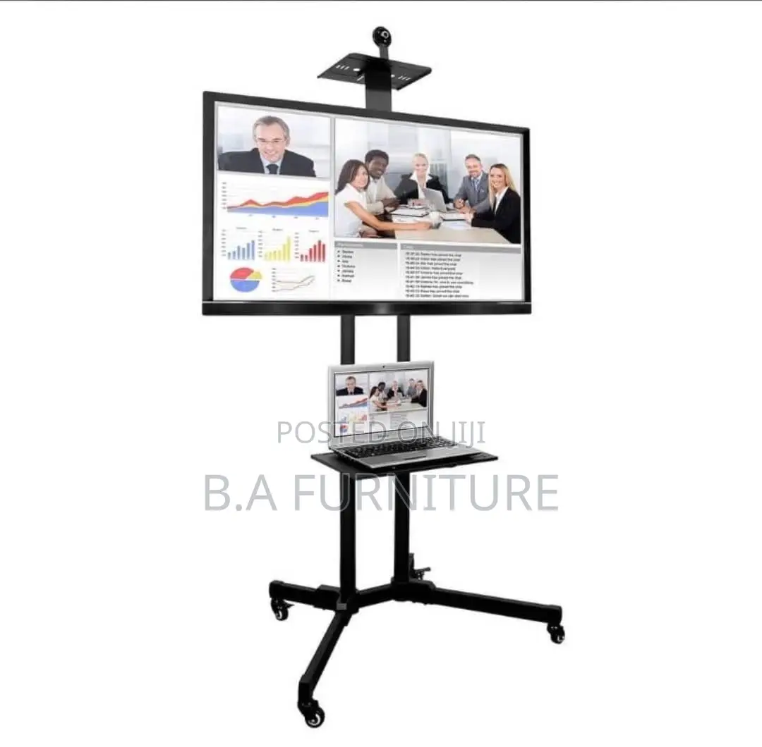 Adjustable Tv and Laptop Stand With Wheel