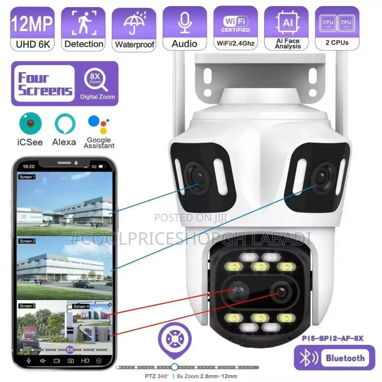 CCTV PTZ 3lens Survaillance