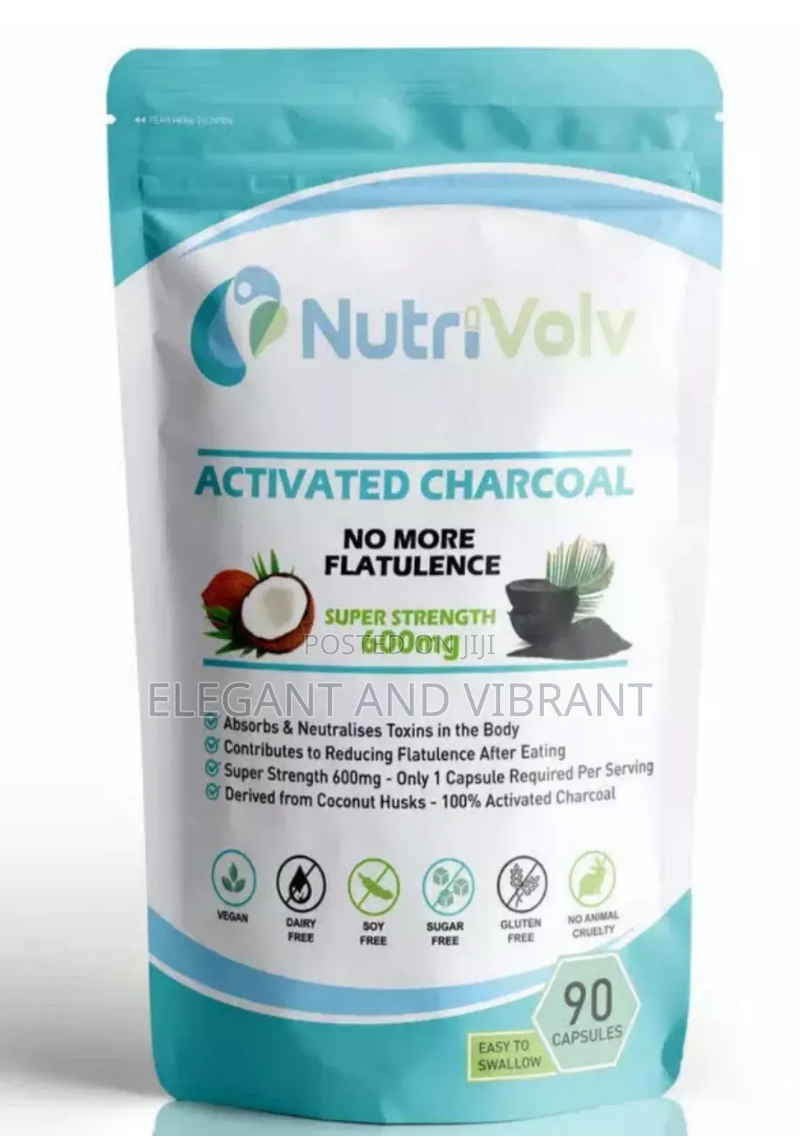 Activated Charcoal 600mg - Flatulence Gas Bloating Detox