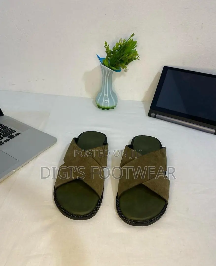 Dark Green Opex Suede Slippers