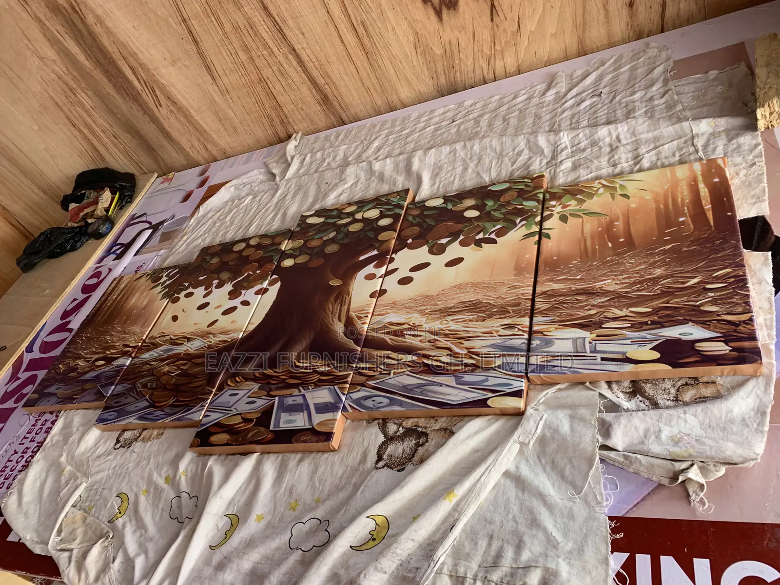 Wall Arts Coins Tree Canvas Frames 3d Panels