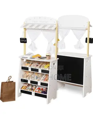 Kids Preschool Pretend Play Wooden Supermarket,Cash Register