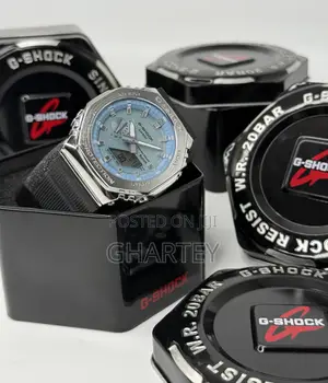 Gshock Dual Display Stainless Steel Case Watch