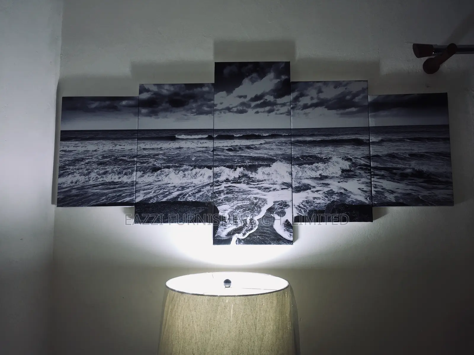 Sea Wave 5 Wall Arts Canvas Wall Panels Frames