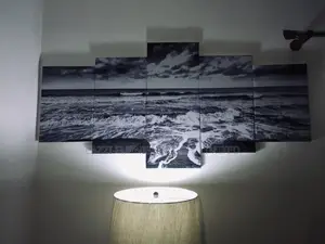 Sea Wave 5 Wall Arts Canvas Wall Panels Frames