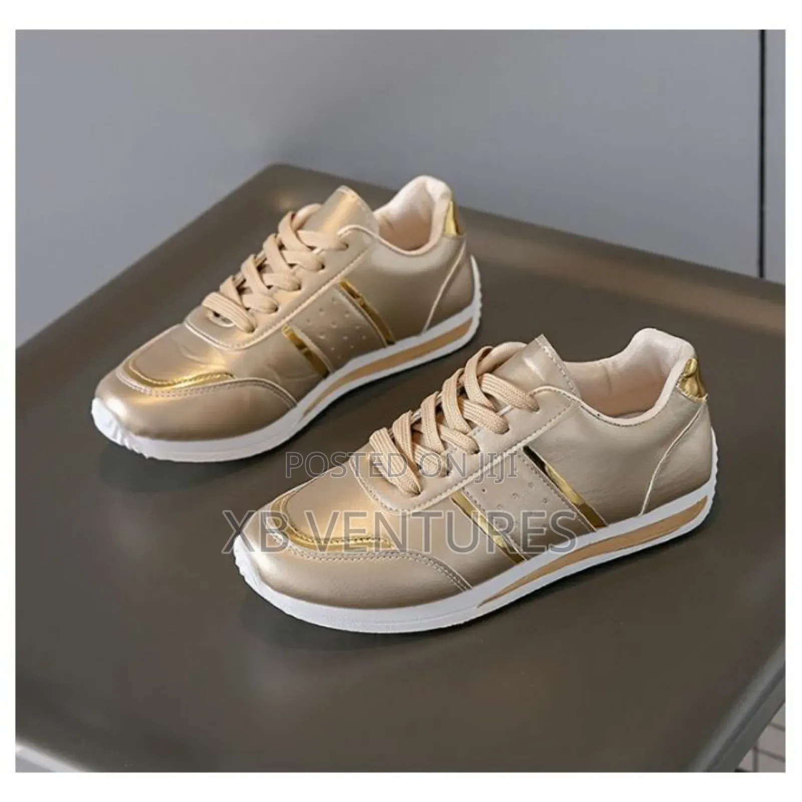 Women Sport Running Casual Sneakers - Gold