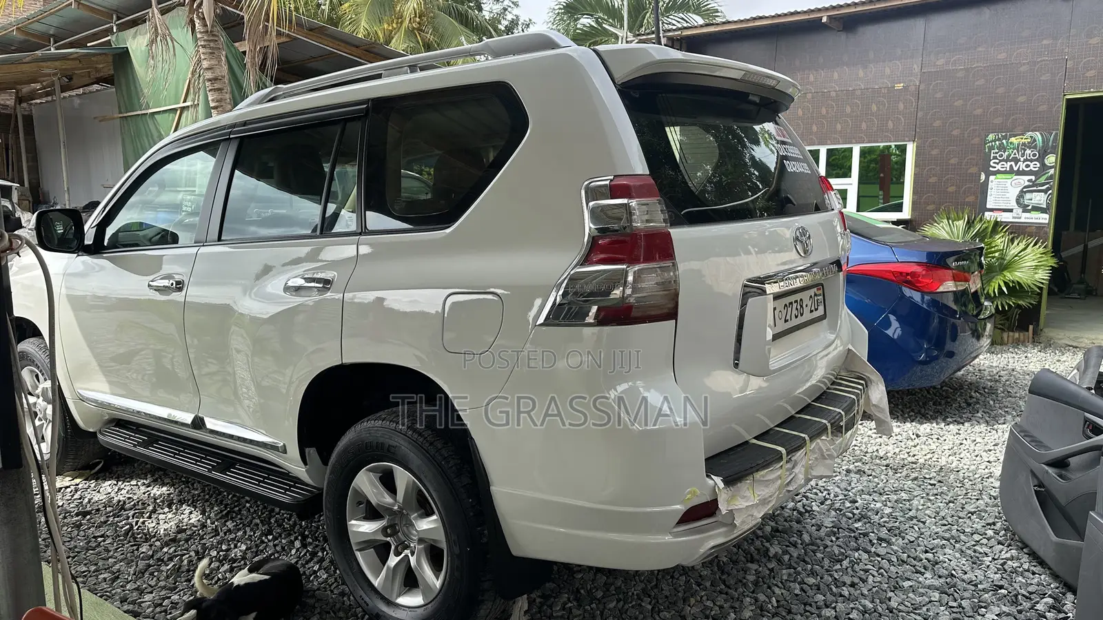 Pearl White Spraying Prado, V8