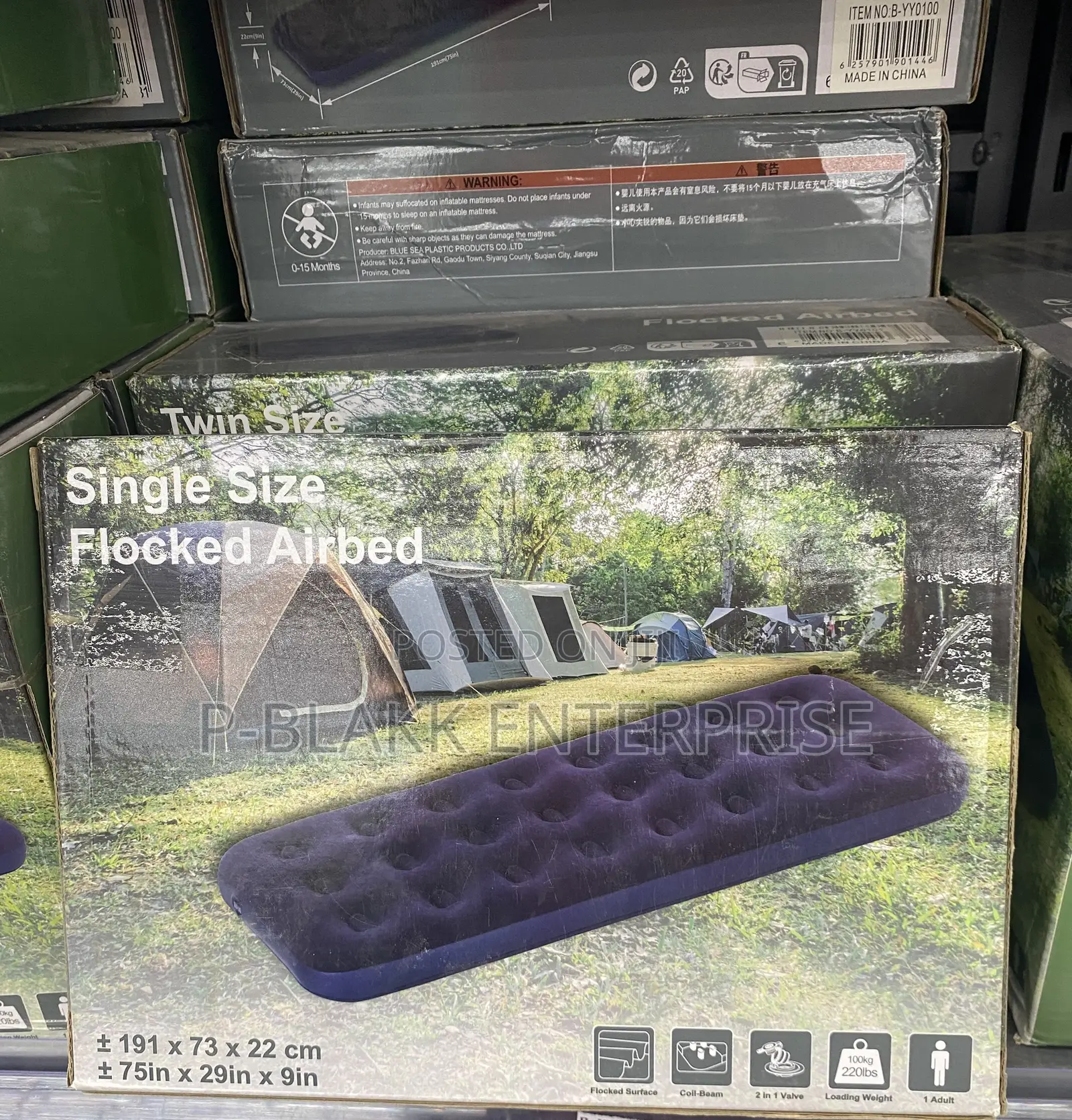 Single Size Airbed Inflatable Mattress 191cm*73cm*22cm