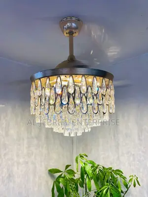 Foldable Ceiling Fan With Chandelier