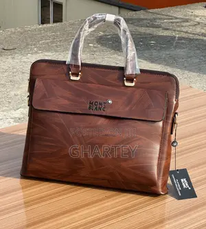 Brown Premium Montblanc Leather Laptop Bags