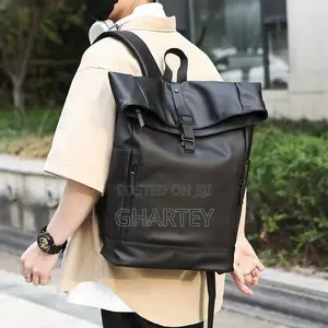 Multiple Pockets Large Leather Adjustable Strap Bagpack
