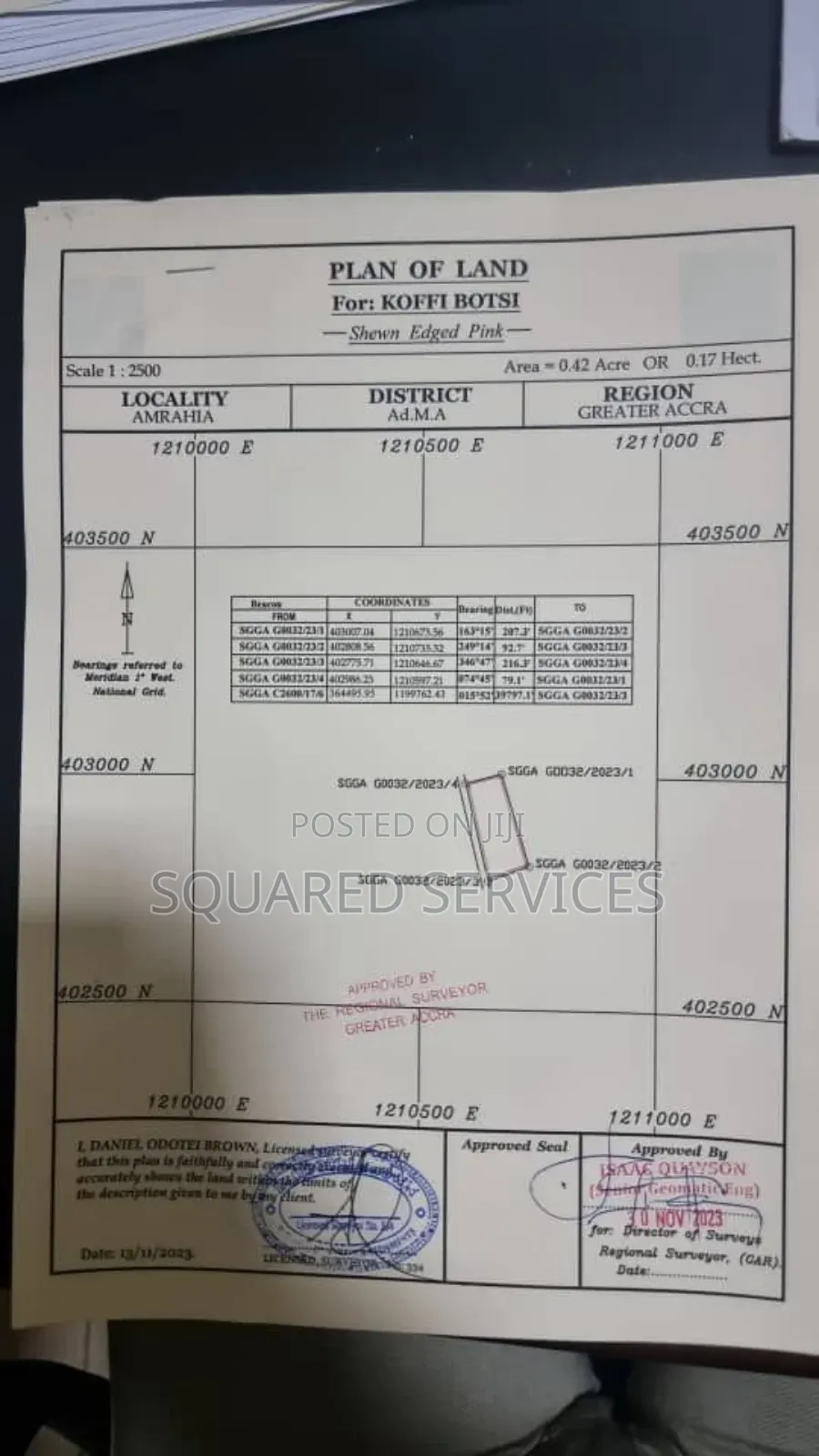 Surveyor for Barcode Site Plan and Indenture