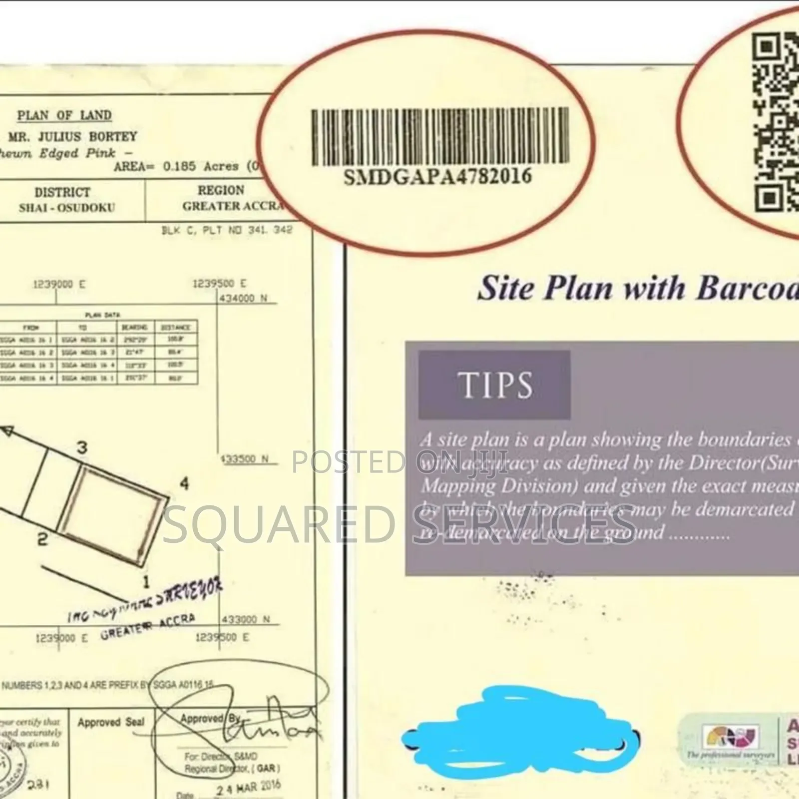 Surveyor for Barcode Site Plan and Indenture