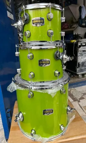 Lemon Green 5-Piece Yamaha Drums With Cymbals