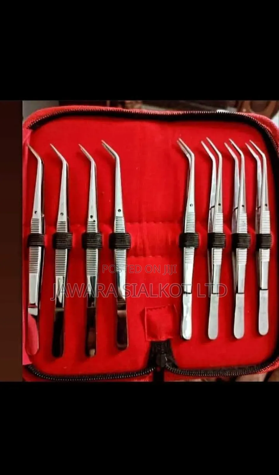 Dental Cotton Tweezer Serrated Angled Beak Dressing 10 PCS