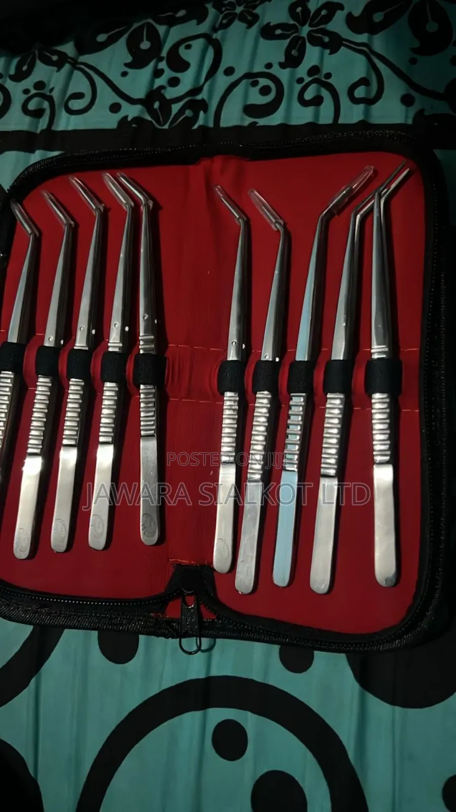 Dental Cotton Tweezer Serrated Angled Beak Dressing 10 PCS