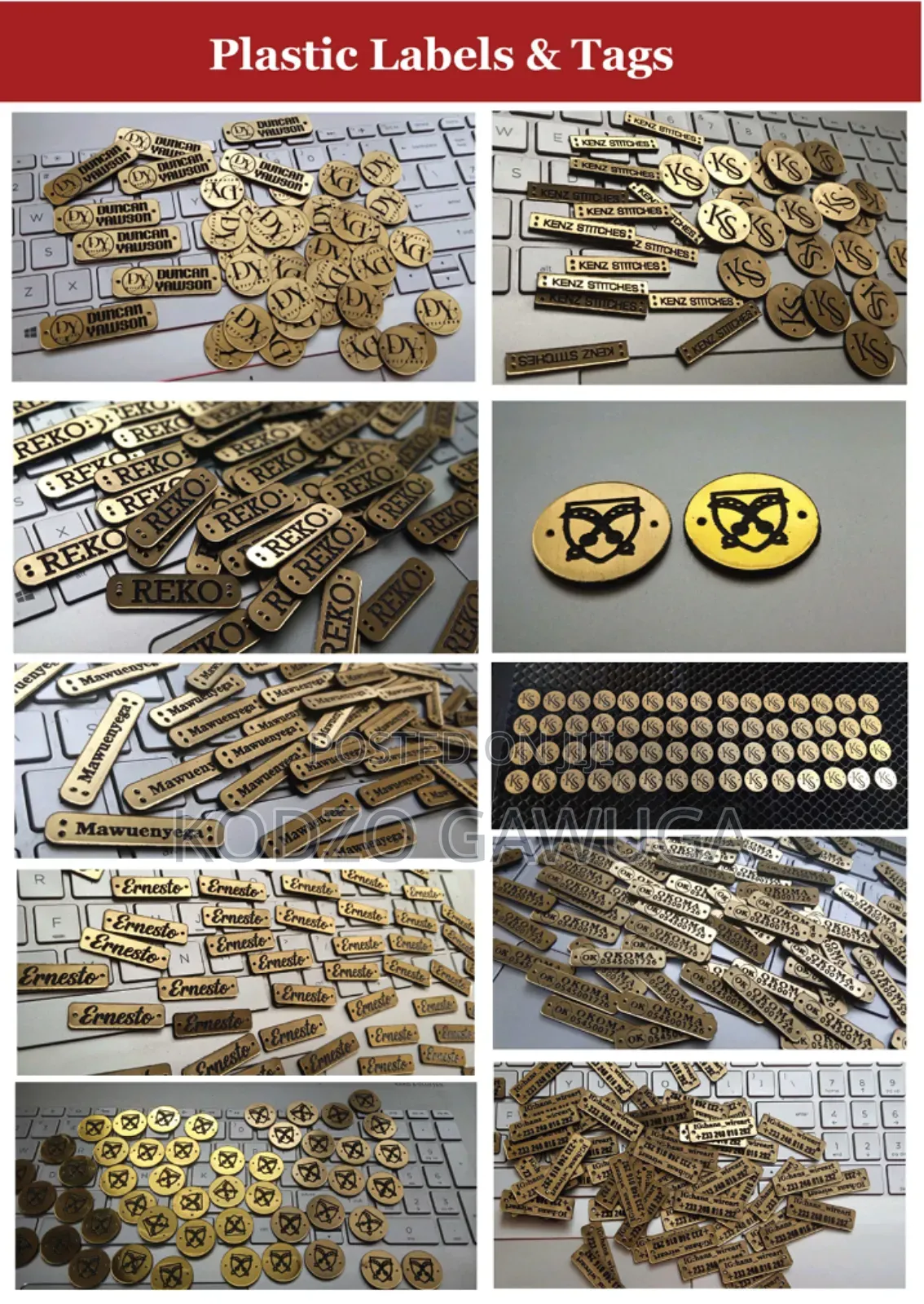 Labels or Tags for Your Kaftans and Crafts Etc